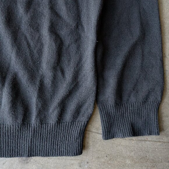 Vintage Icon Black Silk Cashmere Knit Floral Embroidered Cardigan Sweater small - Picture 4 of 6